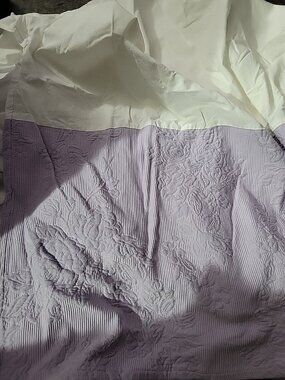 The Company Store Lavender Matelasse  15in Drop Queen Bedskirt 2 Standard Shams